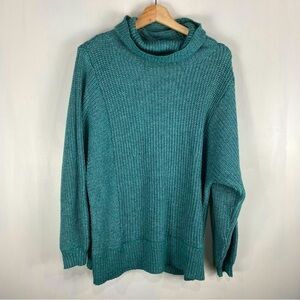 American Eagle Knit Turtleneck Pullover Sweater‎ Slouchy Teal Green Size Medium